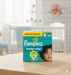 Pieluszki jednorazowe dla dzieci rozmiar 8, 120 szt Pampers Baby Dry 17kg+