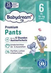 Babydream XLi  6, od 15+ kg pieluchomajtki jednorazowe dla dzieci, 18 szt.